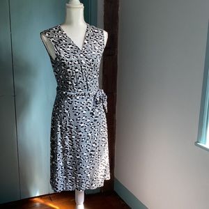 Black and White Yahzi Leopard Pront DVF Wrap Dress